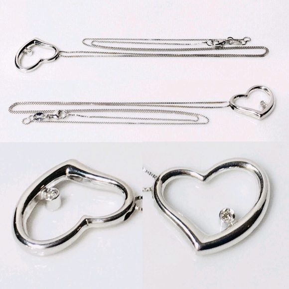 Roberto Coin 18k Diamond Slanted Heart Necklace - Picture 5 of 8